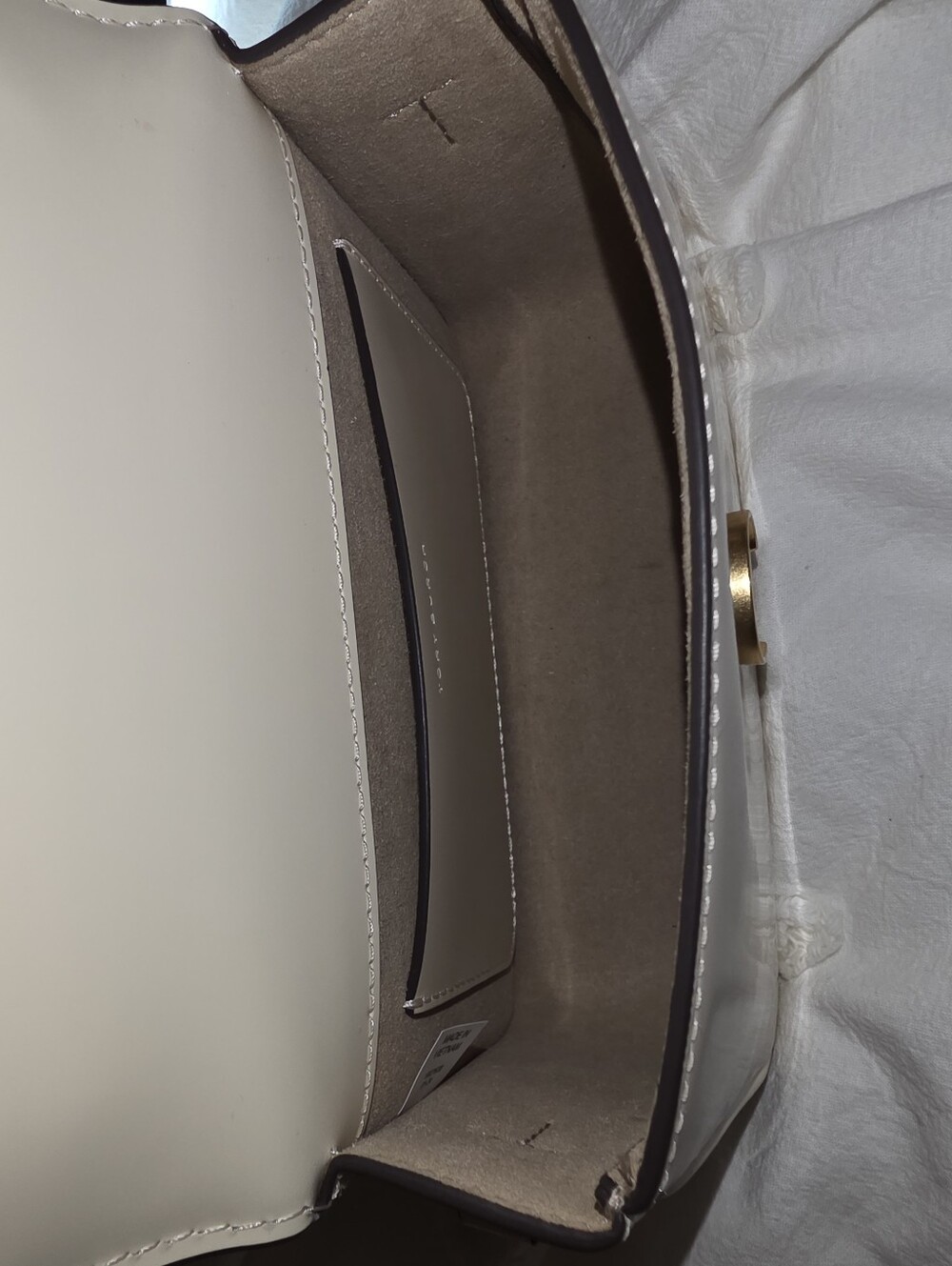 Tory Burch CreamTop-Handle Crossbody Tory Burch Bag with Tory Burch Scarf Accent - Picture 12 of 13